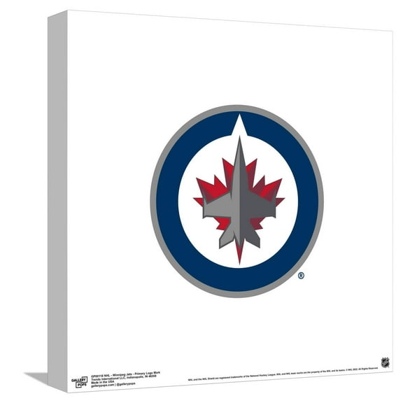 Gallery Pops NHL Winnipeg Jets - Primary Logo Mark Canvas Wall Art, Unframed Version, 12" x 12"