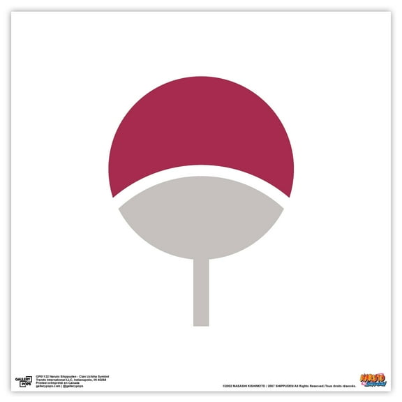 Gallery Pops Naruto Shippuden - Clan Uchiha Symbol Wall Art, Unframed Version, 12" x 12"