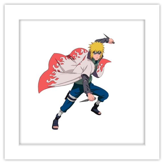 Gallery Pops Naruto Shippuden - Minato Namikaze 4th Hokage Cloak Wall Art, White Framed Version, 12" x 12"