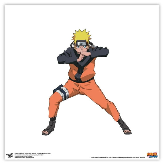Gallery Pops Naruto Shippuden - Naruto Uzumaki Fighting Pose Wall Art, Unframed Version, 12" x 12"