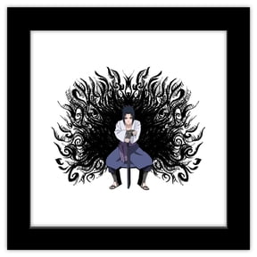 Gallery Pops Naruto Shippuden - Sasuke Uchiha Amaterasu Wall Art, Black Framed Version, 12" x 12"
