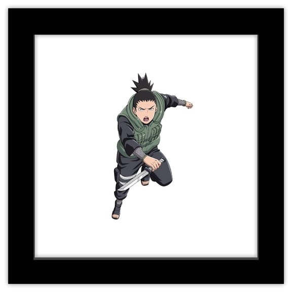 Gallery Pops Naruto Shippuden - Shikamaru Nara Wall Art, Black Framed Version, 12" x 12"