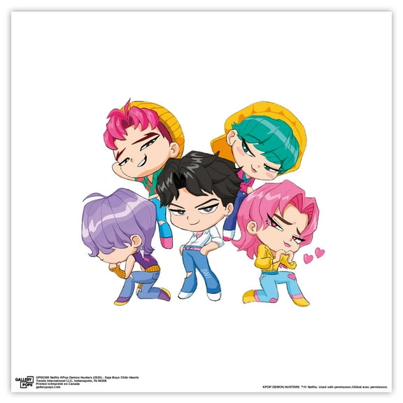 Gallery Pops Netflix KPop Demon Hunters (2025) - Saja Boys Chibi Hearts Wall Art