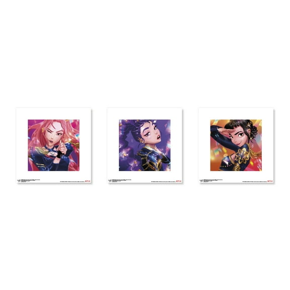 Gallery Pops® Netflix Kpop Demon Hunters (2025) - Prism Wall Art Bundle (3-Pack), Unframed Version, 12" x 12"