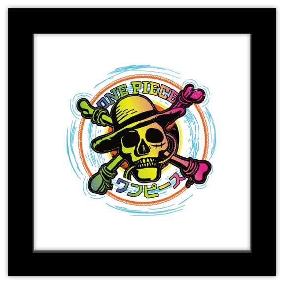 Gallery Pops Netflix One Piece - Color Gradient Logo Wall Art, Black Framed Version, 12" x 12"