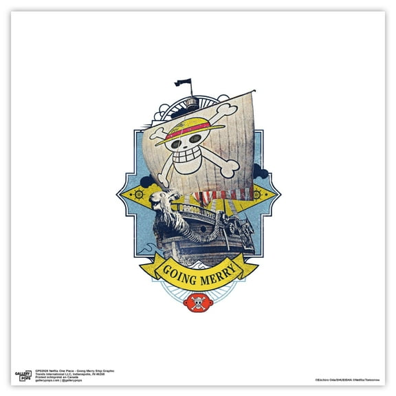 Gallery Pops Netflix One Piece - Going Merry Ship Graphic Wall Art, Unframed Version, 12" x 12"