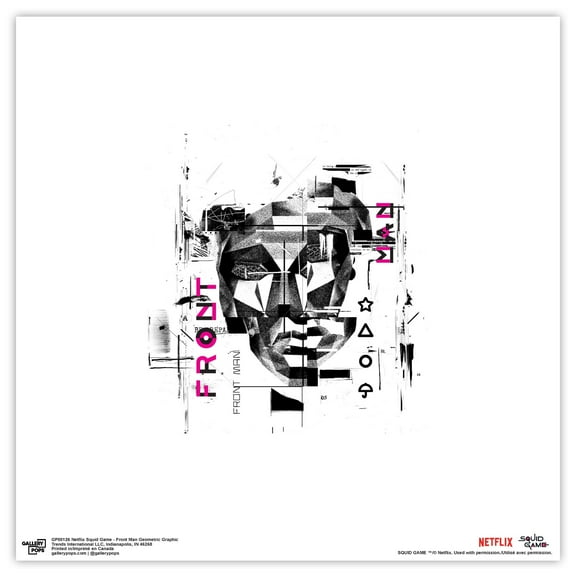 Gallery Pops Netflix Squid Game - Front Man Geometric Graphic Wall Art, Unframed Version, 12" x 12"