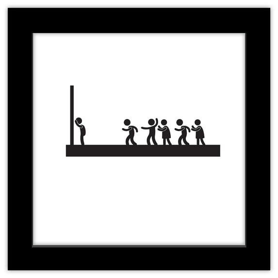Gallery Pops Netflix Squid Game - Red Light Green Light Game Wall Art, Black Framed Version, 12" x 12"
