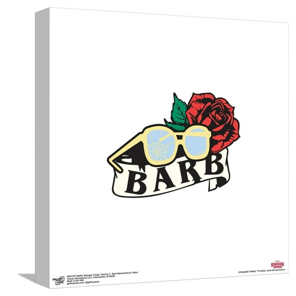 Gallery Pops Netflix Stranger Things: Season 2 - Barb Remembrance Tattoo Canvas Wall Art, Unframed Version, 12" x 12"