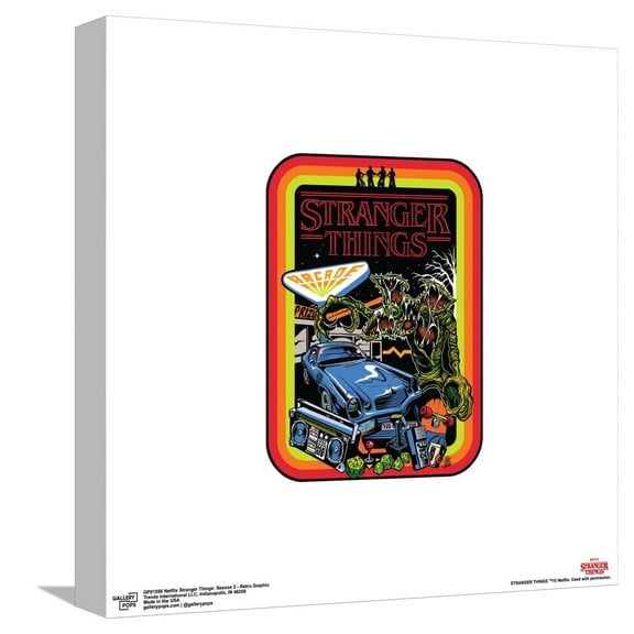 Gallery Pops Netflix Stranger Things: Season 2 - Retro Graphic Canvas Wall Art, Unframed Version, 12" x 12"