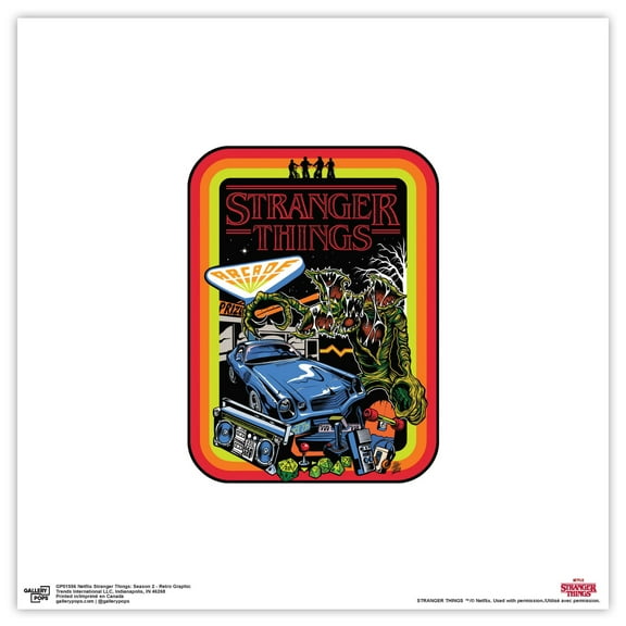 Gallery Pops Netflix Stranger Things: Season 2 - Retro Graphic Wall Art, Unframed Version, 12" x 12"