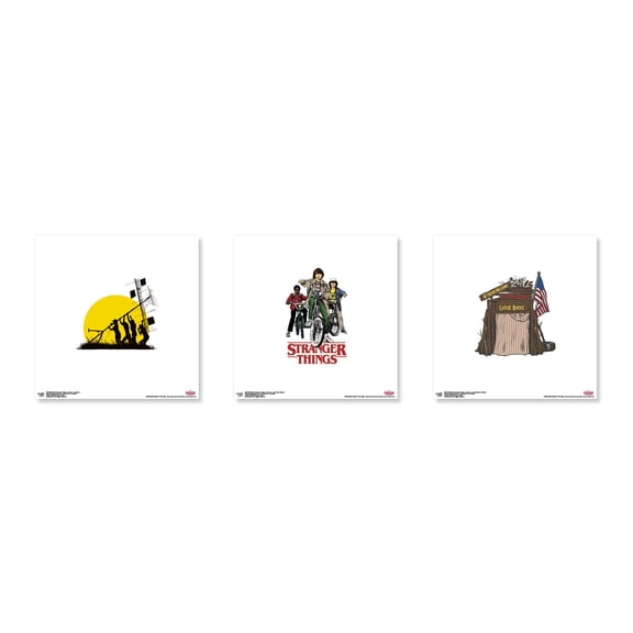 Gallery Pops Netflix Stranger Things: Season 2 - The Party Wall Art Bundle (3-Pack), Unframed Version, 12" x 12"