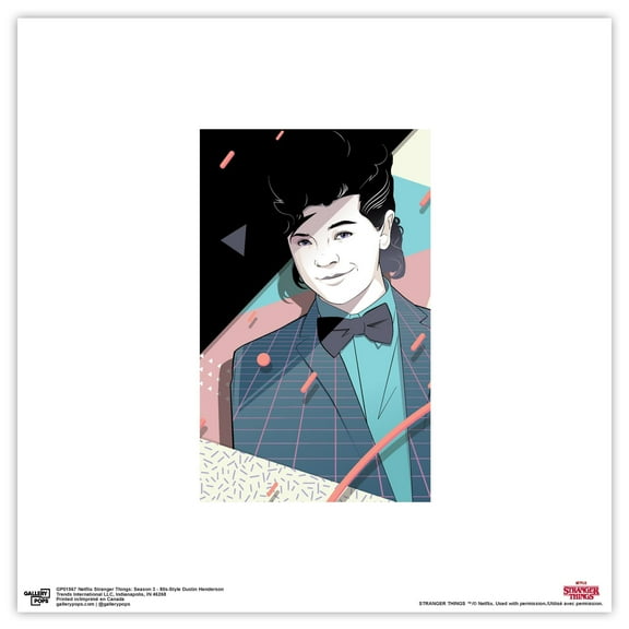Gallery Pops Netflix Stranger Things: Season 3 - 80s-Style Dustin Henderson Wall Art, Unframed Version, 12" x 12"