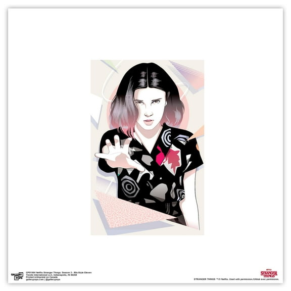 Gallery Pops Netflix Stranger Things: Season 3 - 80s-Style Eleven Wall Art, Unframed Version, 12" x 12"
