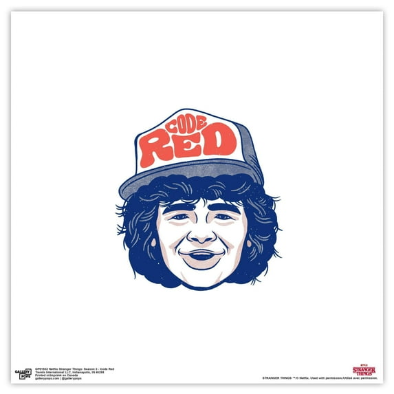 Gallery Pops Netflix Stranger Things: Season 3 - Code Red Wall Art, Unframed Version, 12" x 12"