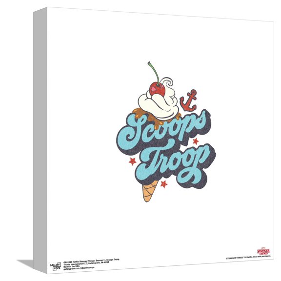 Gallery Pops Netflix Stranger Things: Season 3 - Scoops Troop Canvas Wall Art, Unframed Version, 12" x 12"