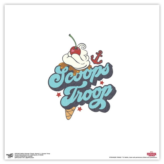 Gallery Pops Netflix Stranger Things: Season 3 - Scoops Troop Wall Art, Unframed Version, 12" x 12"