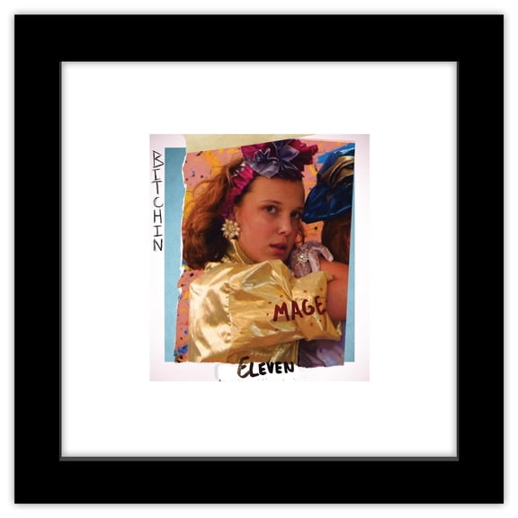 Gallery Pops Netflix Stranger Things: Season 3 - Yearbook - Eleven Wall Art, Black Framed Version, 12" x 12"