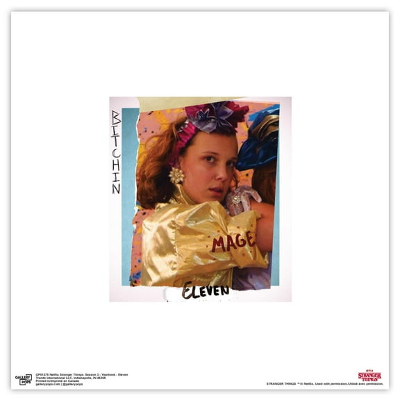 Gallery Pops Netflix Stranger Things: Season 3 - Yearbook - Eleven Wall Art, Unframed Version, 12" x 12"