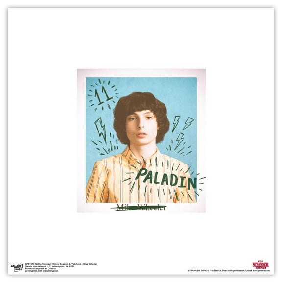 Gallery Pops Netflix Stranger Things: Season 3 - Yearbook - Mike Wheeler Wall Art, Unframed Version, 12" x 12"