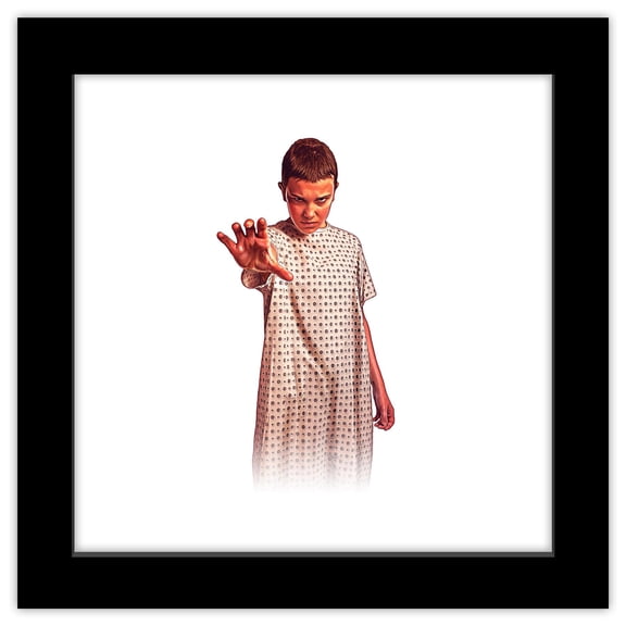 Gallery Pops Netflix Stranger Things: Season 4 - Eleven Hospital Gown Wall Art, Black Framed Version, 12" x 12"
