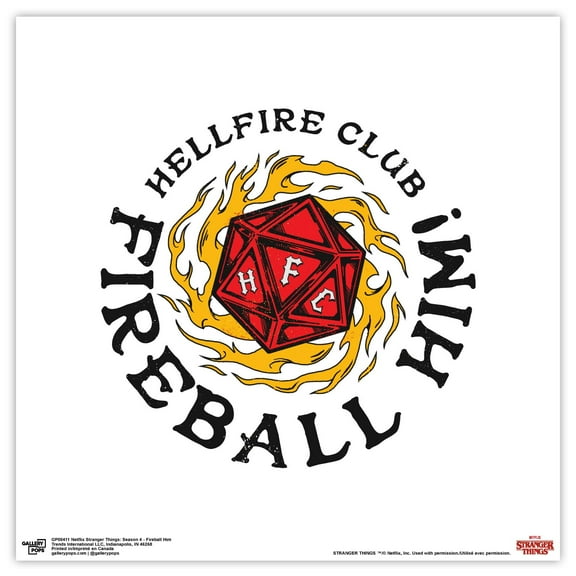 Gallery Pops Netflix Stranger Things: Season 4 - Fireball Him Wall Art, Unframed Version, 12" x 12"