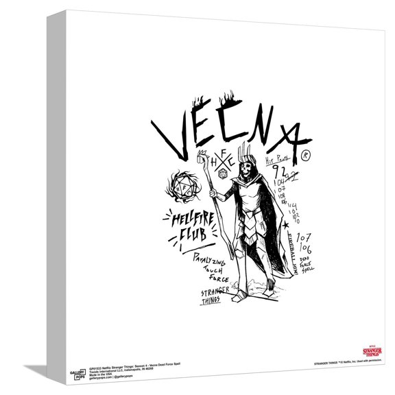 Gallery Pops Netflix Stranger Things: Season 4 - Vecna Dead Force Spell Canvas Wall Art, Unframed Version, 12" x 12"