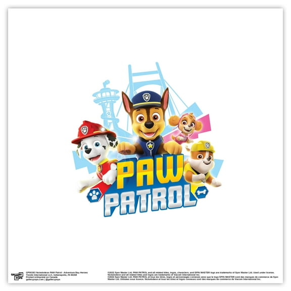 Gallery Pops Nickelodeon PAW Patrol - Adventure Bay Heroes Wall Art, Unframed Version, 12" x 12"