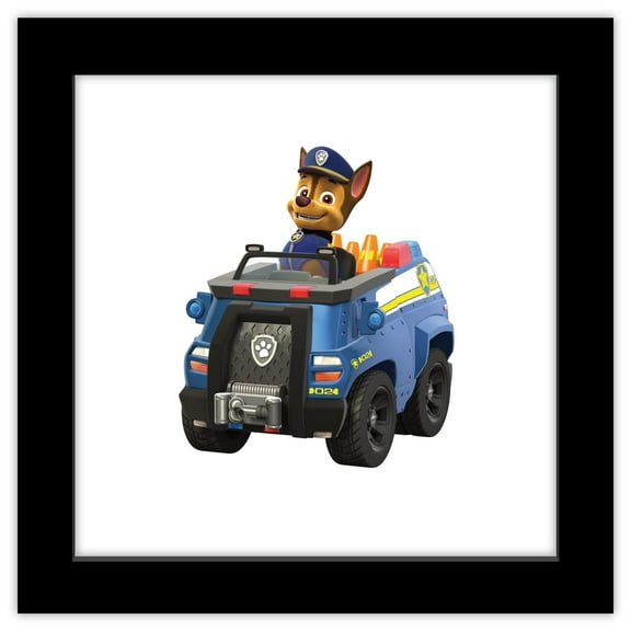 Gallery Pops Nickelodeon PAW Patrol - Chase's Patrol Cruiser Wall Art, Black Framed Version, 12" x 12"