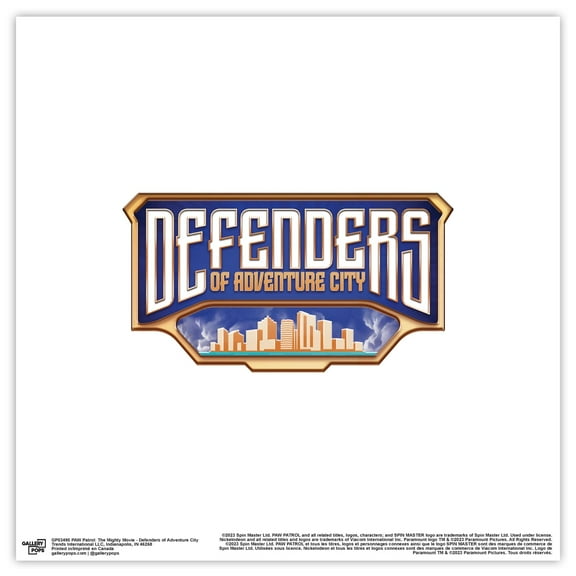 Gallery Pops Nickelodeon PAW Patrol: The Mighty Movie - Defenders of Adventure City Wall Art, Unframed Version, 12" x 12"