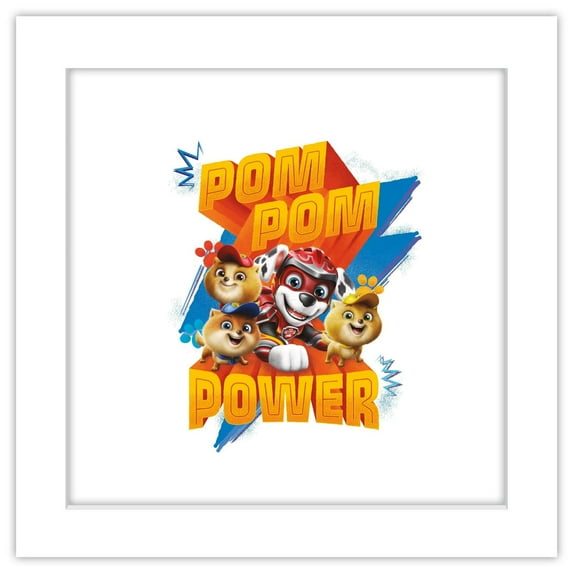 Gallery Pops Nickelodeon PAW Patrol: The Mighty Movie - Pom Pom Power Wall Art, White Framed Version, 12" x 12"