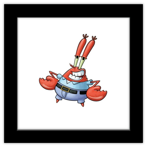 Gallery Pops Nickelodeon SpongeBob SquarePants - Mr. Krabs Wall Art, Black Framed Version, 12" x 12"