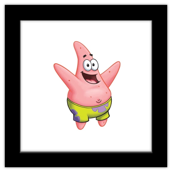 Gallery Pops Nickelodeon SpongeBob SquarePants - Patrick Wall Art, Black Framed Version, 12" x 12"