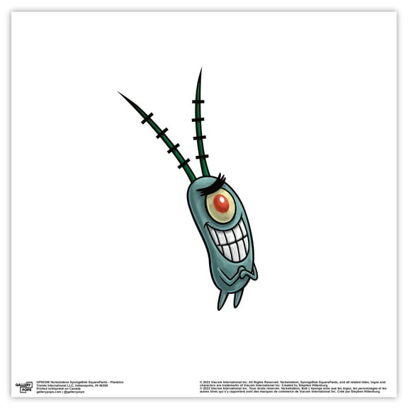 Gallery Pops Nickelodeon SpongeBob SquarePants - Plankton Wall Art, Unframed Version, 12" x 12"