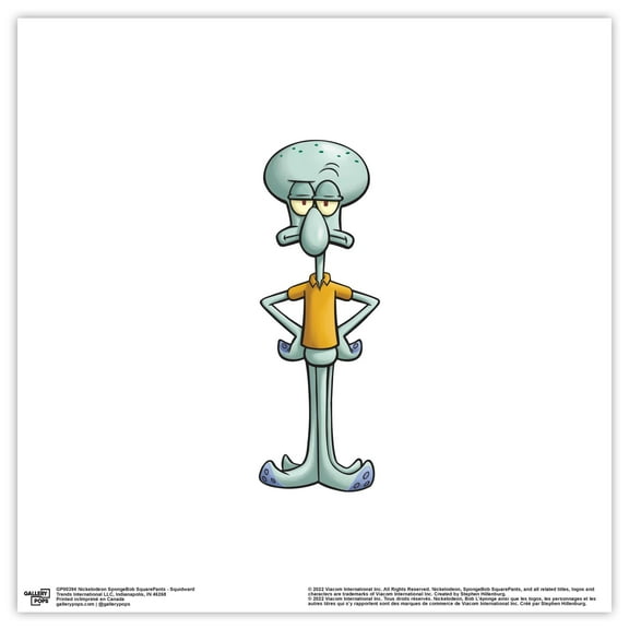 Gallery Pops Nickelodeon SpongeBob SquarePants - Squidward Wall Art, Unframed Version, 12" x 12"