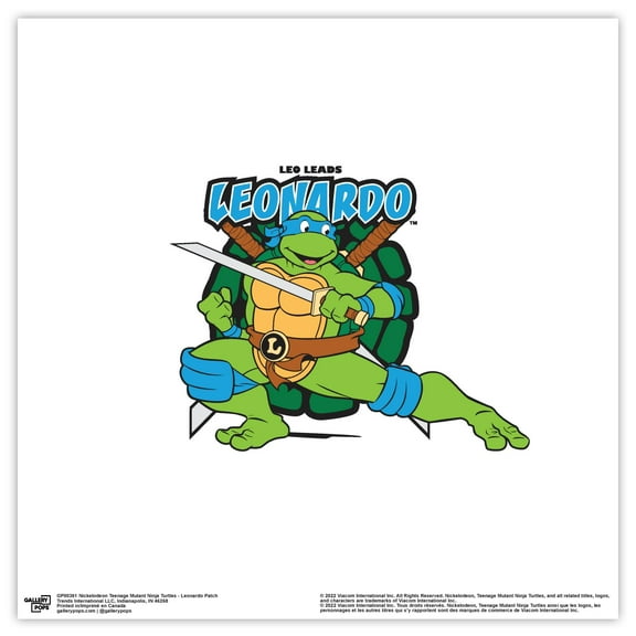 Gallery Pops Nickelodeon Teenage Mutant Ninja Turtles - Leonardo Patch Wall Art, Unframed Version, 12" x 12"
