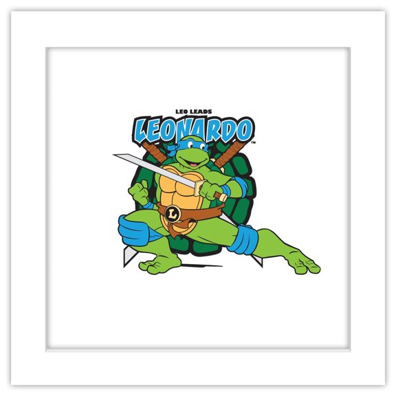 Gallery Pops Nickelodeon Teenage Mutant Ninja Turtles - Leonardo Patch Wall Art, White Framed Version, 12" x 12"