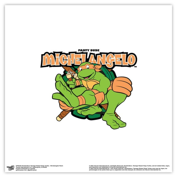Gallery Pops Nickelodeon Teenage Mutant Ninja Turtles - Mikey Patch Wall Art, Unframed Version, 12" x 12"