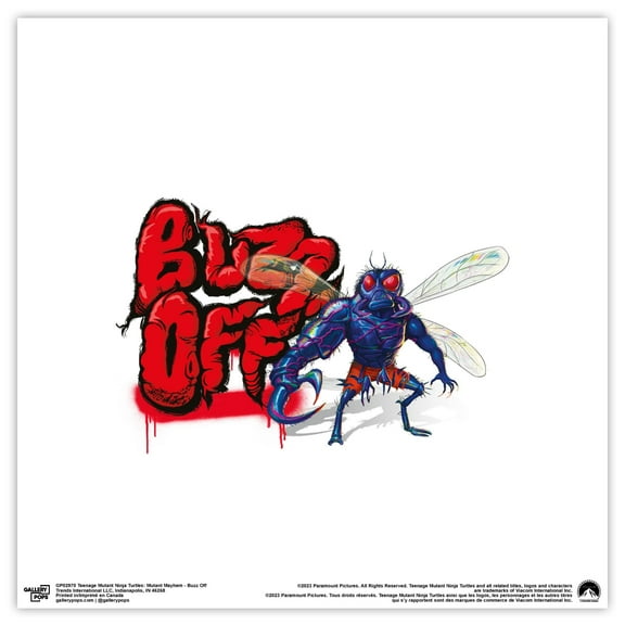 Gallery Pops Nickelodeon Teenage Mutant Ninja Turtles: Mutant Mayhem - Buzz Off Wall Art, Unframed Version, 12" x 12"