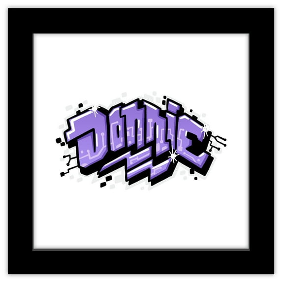 Gallery Pops Nickelodeon Teenage Mutant Ninja Turtles: Mutant Mayhem - Donnie Graffiti Tag Wall Art, Black Framed Version, 12" x 12"