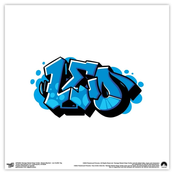 Gallery Pops Nickelodeon Teenage Mutant Ninja Turtles: Mutant Mayhem - Leo Graffiti Tag Wall Art, Unframed Version, 12" x 12"