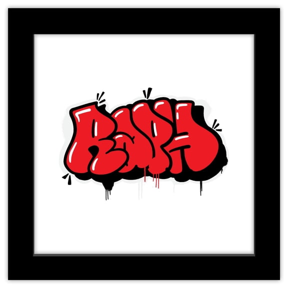 Gallery Pops Nickelodeon Teenage Mutant Ninja Turtles: Mutant Mayhem - Raph Graffiti Tag Wall Art, Black Framed Version, 12" x 12"