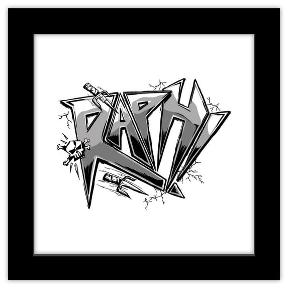 Gallery Pops Nickelodeon Teenage Mutant Ninja Turtles: Mutant Mayhem - Raph Typography Wall Art, Black Framed Version, 12" x 12"