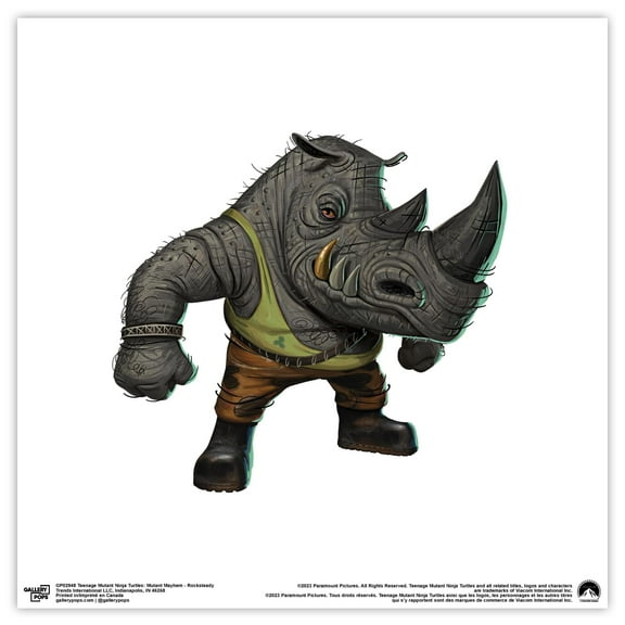 Gallery Pops Nickelodeon Teenage Mutant Ninja Turtles: Mutant Mayhem - Rocksteady Wall Art, Unframed Version, 12" x 12"