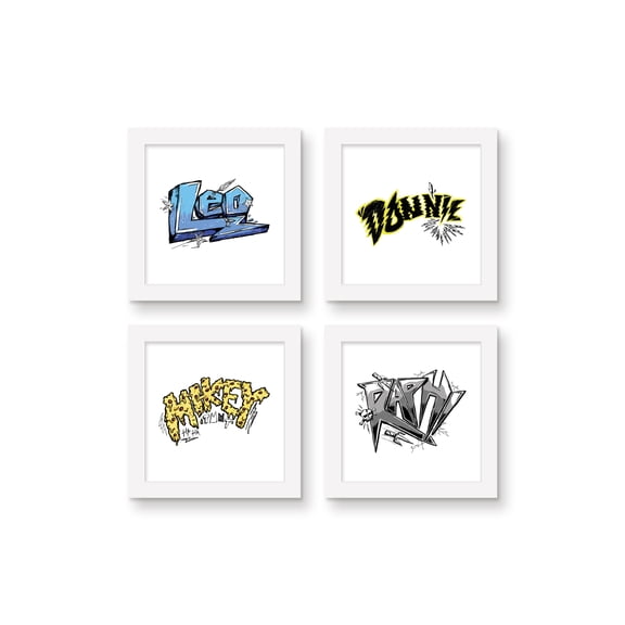 Gallery Pops Nickelodeon Teenage Mutant Ninja Turtles: Mutant Mayhem - Typography Wall Art Bundle (4-Pack)