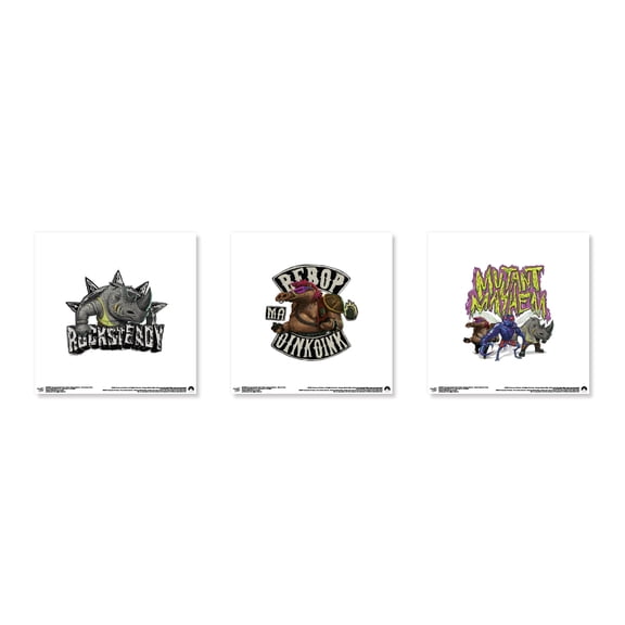 Gallery Pops Nickelodeon Teenage Mutant Ninja Turtles: Mutant Mayhem - Villains Badge Wall Art Bundle (3-Pack)