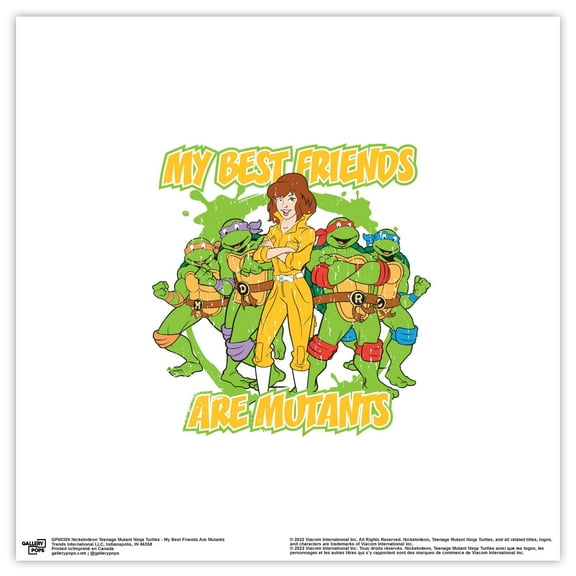 Gallery Pops Nickelodeon Teenage Mutant Ninja Turtles - My Best Friends Wall Art, Unframed Version, 12" x 12"