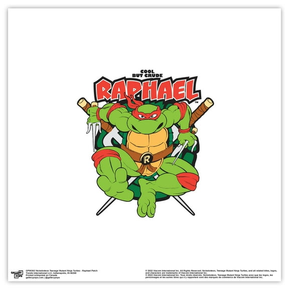 Gallery Pops Nickelodeon Teenage Mutant Ninja Turtles - Raphael Patch Wall Art, Unframed Version, 12" x 12"