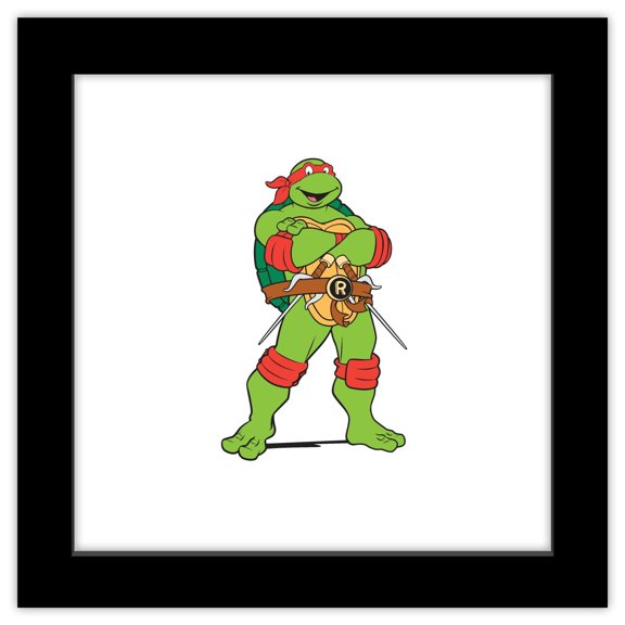 Gallery Pops Nickelodeon Teenage Mutant Ninja Turtles - Raphael Wall Art, Black Framed Version, 12" x 12"