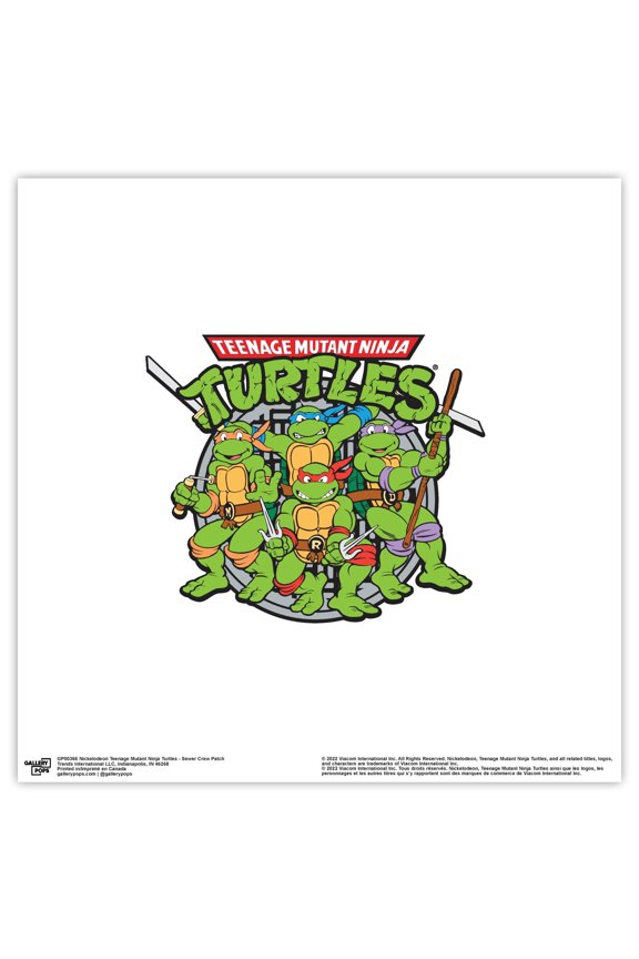 Gallery Pops Nickelodeon Teenage Mutant Ninja Turtles - Sewer Crew Patch Wall Art, Unframed Version, 12" x 12"